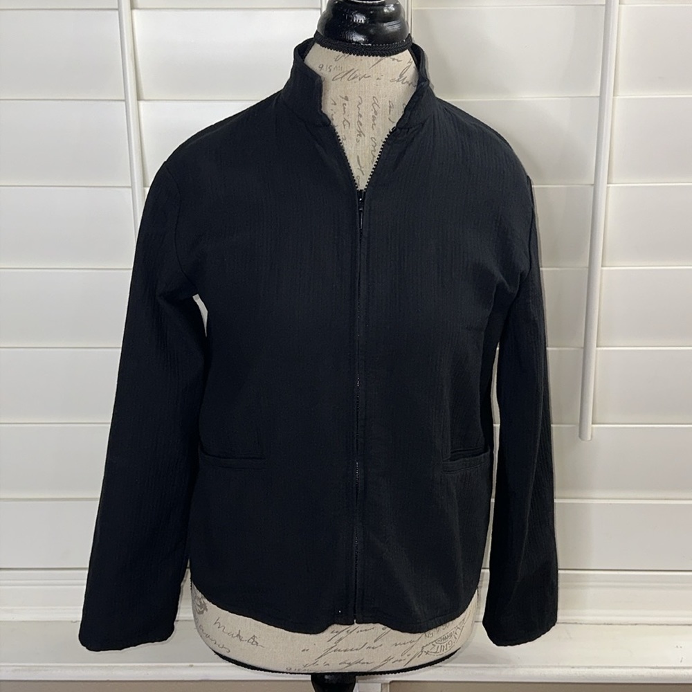 Eileen Fisher Cotton Zip Up Jacket